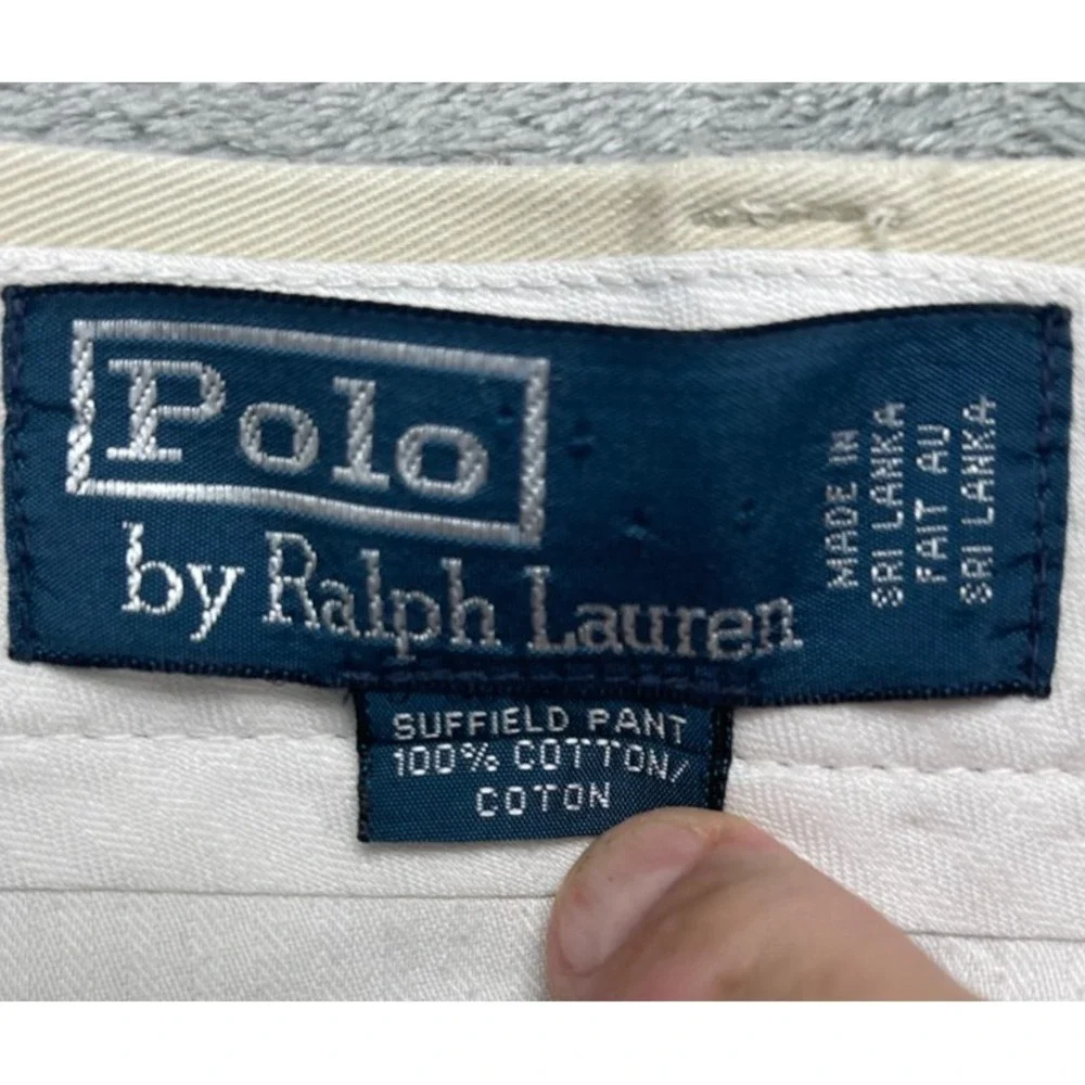 VTG Polo by Ralph Lauren Men's Suffield‎ Pants 38x32 (Real 38x29) Ivory Cotton
